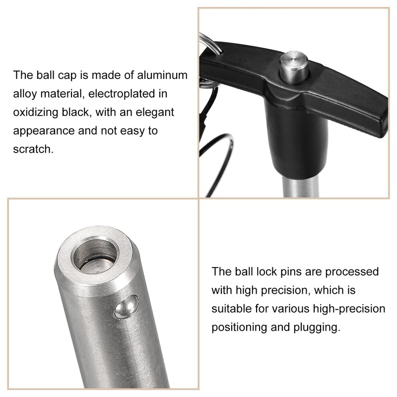 TA-VIGOR T Handle Lock Pins, 12mm Dia 80mm Length Stainless