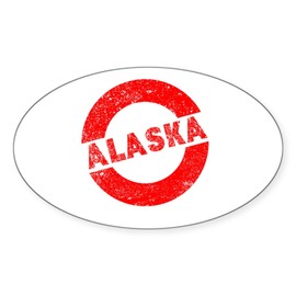 CafePress Rubber Ink Stamp Alaska Sticker Oval Car Bumper Sticker