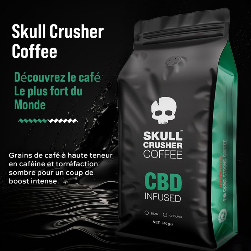 Skull Crusher Infused Ground Coffee with High Caffeine - Rainforest