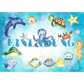 Edition Colibri 10 Einladungskarten Kindergeburtstag Set: Die bunten Meerestiere sind die perfekte Party- Einladungen für Mädchen und Jungen (11154 DE)