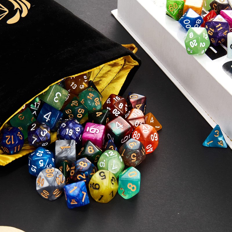 Coyeekn Polyhedral Dice Set, 25 x 7 (175 Pieces) Double