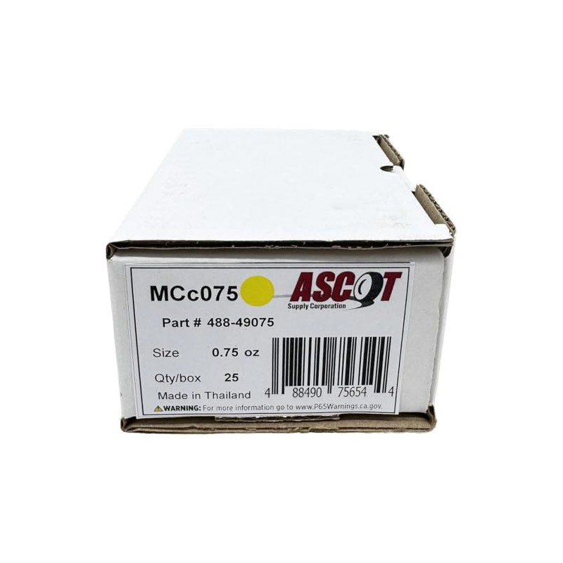 Ascot MC Style Coated Lead Clip-On Wheel Weight (25 Weights