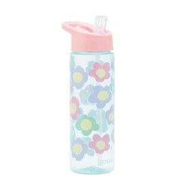Smash Pastel Flower Water Bottle with Straw 700ml, Pink/Blue