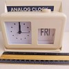 Vivitar Analog Clock White Retro Look Flip Date Desk Office