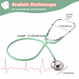 Phobby Durable Doctor Kit for Kids, 27 Pcs Deluxe Pretend Play Medical Kit Toy with Real Stethoscope, Doctor Kit for Toddlers Boys Girls Birthday (Green)