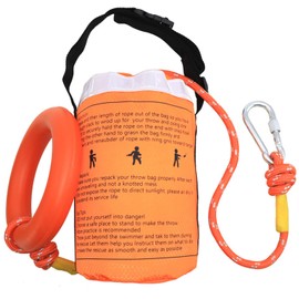 YWSHUF Water Rescue Throw Bag with Tensile Strength Rated to 1000Lbs,The Diameter of the Reflective Rescue Rope in 3/10 Inch for Kayaking and Rafting and Emergency Marine Safety Gear (49 ft)