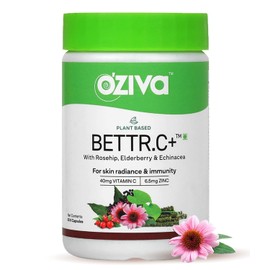 Generic Bettr.C+ (Plant Based Vitamin C with Zinc, Rosehip, Bioflavonoids) for Advanced Immunity, Better Absorption Than Synthetic Vitamin C, Certified Vegan, 60 Capsules