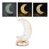 Bedside Table Lamp Crystal Moon Shape Cordless Rechargeable Long Touch