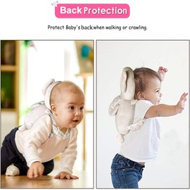 Okydoky Baby Safe Protector Cushion & Knee Pads for Crawling,Toddlers Safety Pad Adjustable Backpack,Baby Back Protection for Walking & Crawling, Elephant.CA