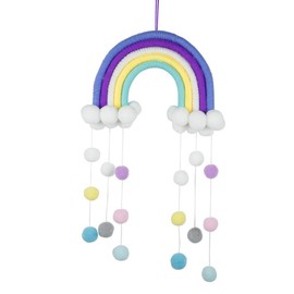 Baby Mobile Baby Bed Wind Chimes Hanging Clouds Raindrops Rainbow Tassels Wind Chimes for Newborn Baby