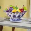 YYMayLsh Fruit Bowl Ceramic Fruit Serving Plate Blue and White