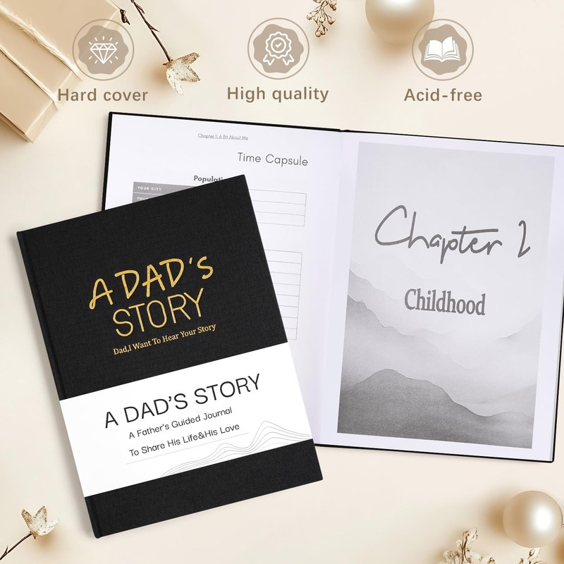 Artmag Dad's Life Story Journal Family Keepsake Book Linen Hardcover