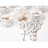 12 pcs White Scented Wooden Rosaries Baby Baptism Party Favors
