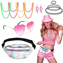80s 90s Outfit Women's Accessories, Aerobic Outfit 80s Women's Theme Party for Neon Party Outfit, Carnival, Fancy Dress