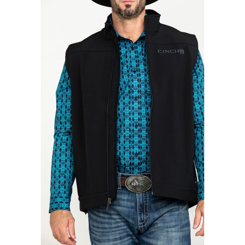 Cinch Men's Solid Bonded Softshell Zip Vest - MWV1012010 X-