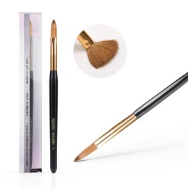 Acrylic Brush for Nails Aokitec 100% Sable Kolinsky Nail Brush #14 Suitable for Professional Acrylic Brush for Nails Wood Nail Art Brush for Acrylic Application Manicure Tool