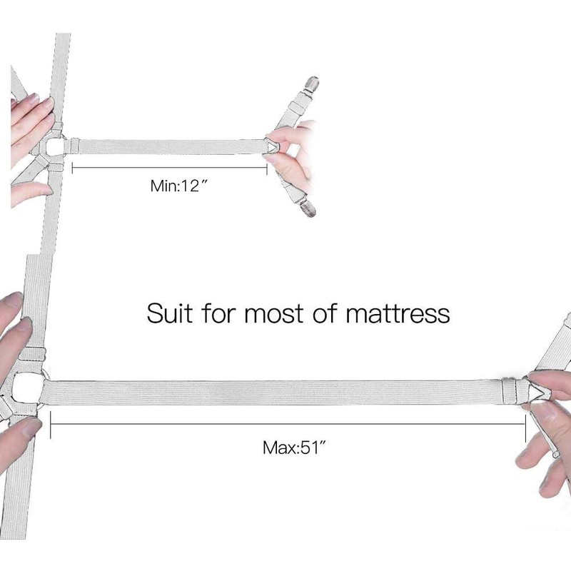 BaiJ Bed Sheet Clips,3 Way 6 Sides Bed Sheet Fastener
