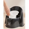 BabyBjörn Potty Chair, Black/White Potty Training Toilet, Easy-to-Clean, Removable Inner