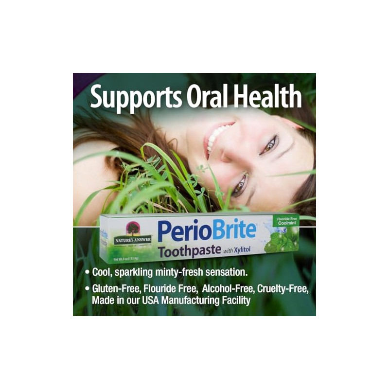 Natures Answer | Pasta de Dientes Periobrite Coolmint de 4