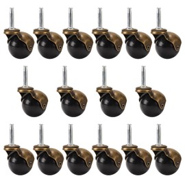 MUKLEI 16 Pack Ball Caster Wheels, 2 Inch Antique Brass Casters with Swivel Stem, Ball Caster for Furniture Chairs Sofa Cabinets Coffee Table