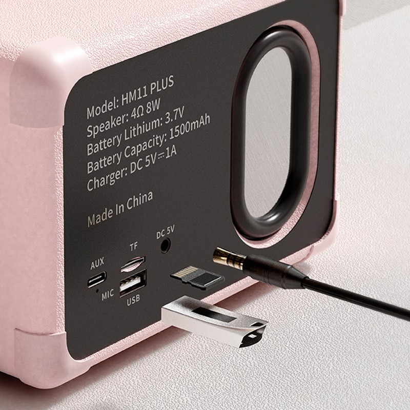 Bluetooth Speaker Compact Portable Retro Look HIFI Stereo Sound Multifunctional