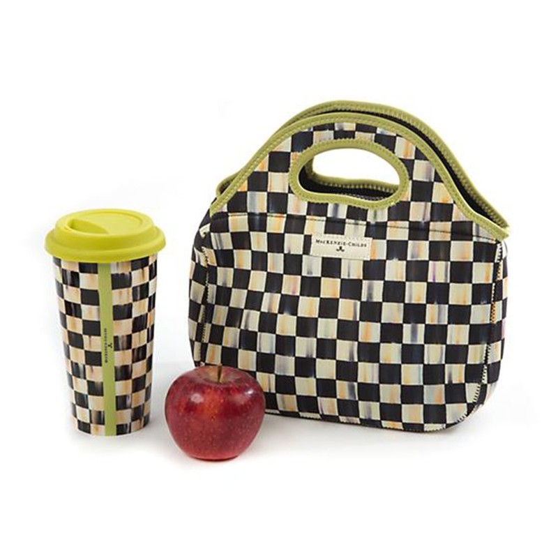 Lunch Tote Bag - Courtly Check Print Neoprene Lunch Tote
