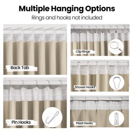 KNEQOIT 3-in-1 Layers Soundproof Fully Blackout Curtains 72 inch - Thermal Insulated, Noise Canceling Back Tab Drapes for Kids Bedroom, with Hooks, Beige, 50x72 Inch, 1 Panel