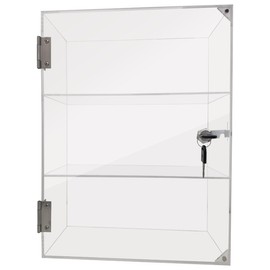 Vynora Acrylic Display Case 3 Tier Clear emovable Display Case with Lock Key Used to Display Figures,Jewelry, Perfume with Shelf, Display Box Wall Mounted with Shelf 11.8x5.9x15.7 in