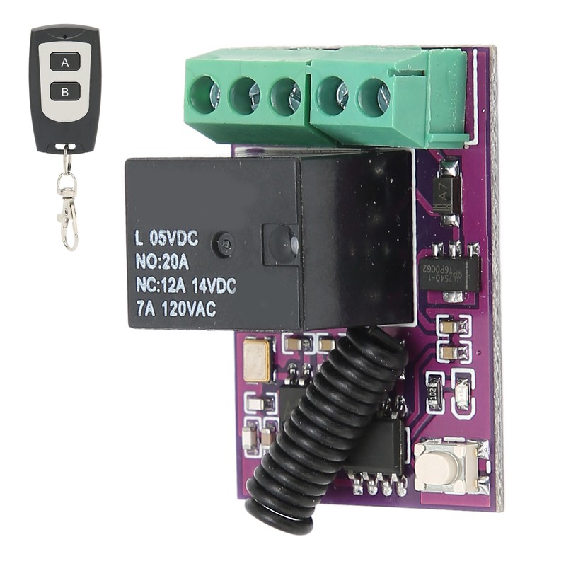 Remote Control Relay Switch 20A Mini Relay Wireless Switch for