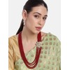 Aheli Gold Plated Maroon Traditional Stylish Kundan Work Long Necklace