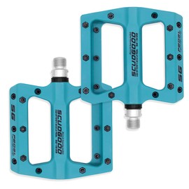 Heavenlife MTB Pedals, Flat Bicycle Pedals with 9/16 Inch Fast Speed Sealed Bearings Trekking Mountain Bike Non-Slip Bicycle Pedals for BMX Road Bike, blue