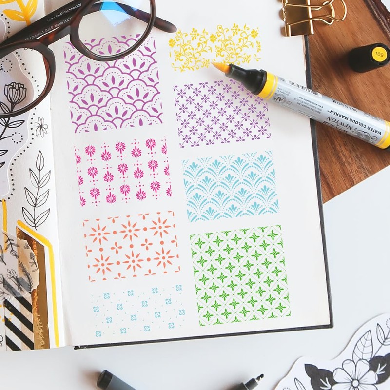 ORIGACH Background Pattern Clear Stamps for Cards Making DIY Scrapbooking