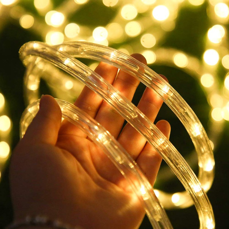50ft 360 LED Waterproof Rope Lights, 110V Connectable Indoor Outdoor