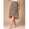 Allegra K Women's Printed Midi Skirt Tie Front with Slit