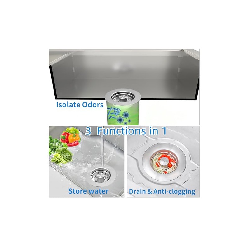 Sink Drain Strainer - Sink Stopper for Kitchen Drain,3 in