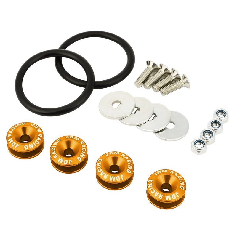 Pack of 4 - Anodized Aluminum Front/Rear Rivet Style Bumper