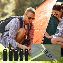 Adjustable Heavy Duty Lock Grip for Tarp & Shade Cloth, Reusable Canopy Shade Cloth Plastic Clips, Tent Clamping Clip for Outdoor Camping Tarps Awnings (10pcs)