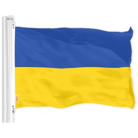 G128 Ukraine Ukrainian Flag | 2x3 Ft | LiteWeave Pro Series Printed 150D Polyester | Country Flag, Indoor/Outdoor, Vibrant Colors, Brass Grommets, Thicker and More Durable Than 100D 75D Polyester