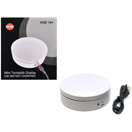 DCD Mini 4.75\" Turntable Display Stand with White Base for 1/64 Scale Model Cars Ride-On Accessories