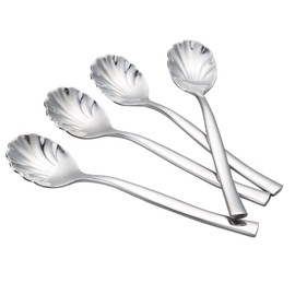Sosody Stainless Steel Shell Shape Sugar Spoons, Coffee Spoons Dessert Spoons, 8 Pieces