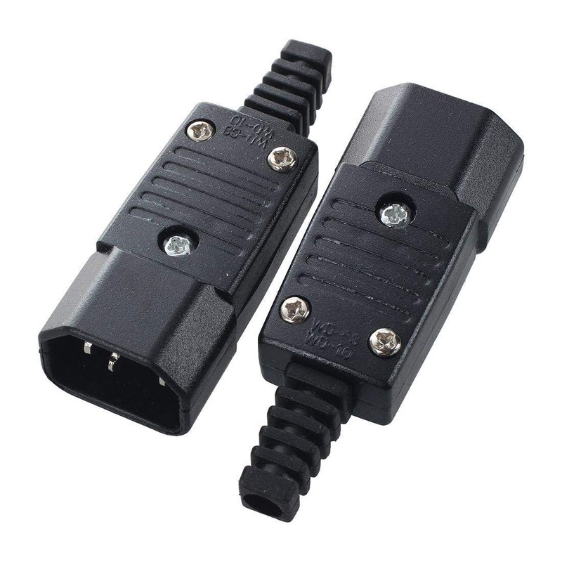 Toptekits IEC C14 Power Cord Connector,IEC 320 C14 Male Plug