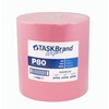 TaskBrand P80 Premium Series Wipers, Hydrospun, Red, 12" x 13",
