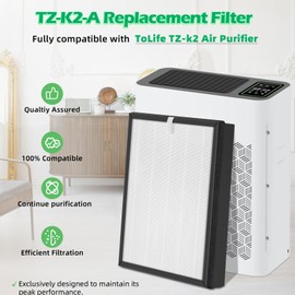 Beefull TZ-K2 Replacement Filter for ToLife Air Purifier Filter, Ture H13 HEPA TZ K2 A Air Purifer Filter, 2 Pack