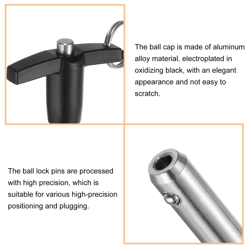 QUARKZMAN Pack of 2 T-Handle Locking Pins, 10 mm x