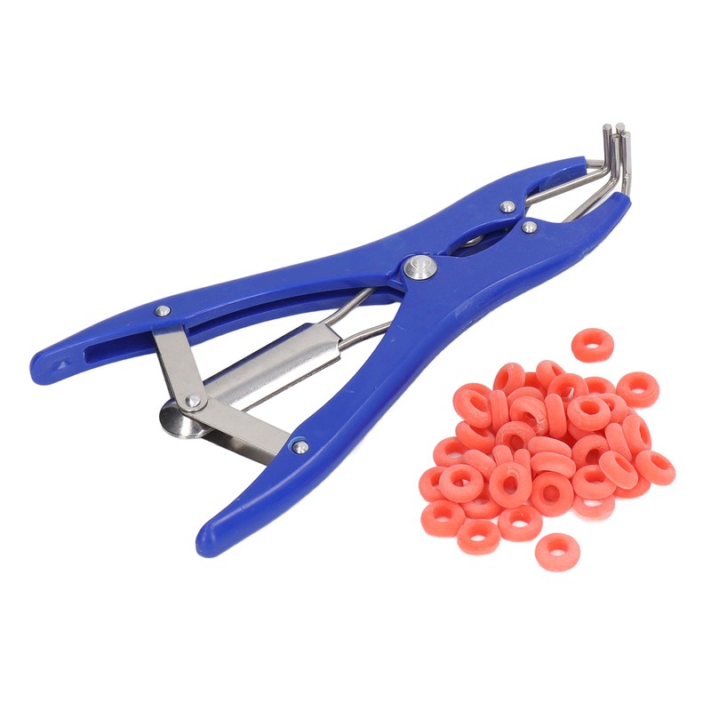 Castration Plier with 100pcs Red Castrator Rubber Rings Tail Docking