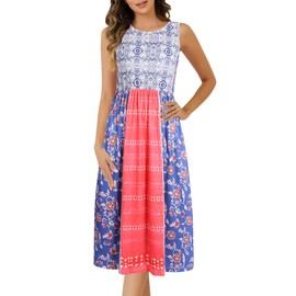 ETOSELL Womens Soft Breathable Nightgown Sleeveless Sleepwear Lounge Wear With Pockets Casual House Dress for Sleeping