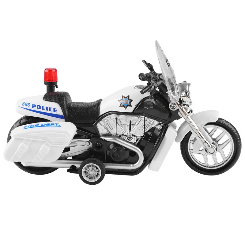 Children Mini Pull Back Toy Alloy Simulation Motorcycle Police Car