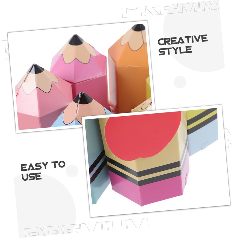 SEWACC 12sets Creative Pencil Shaped Candy Boxes for Versatile Treat