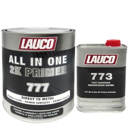 LAUCO All in One Direct to Metal 2K Urethane Primer Surfacer Gray (4:1) (Primer Filler, Primer Surfaces, Primer Sealer) 1 Gallon & 1 Quart Fast Hardener/Activator KIT