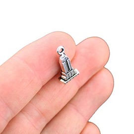 Bohemian Findings 8 Empire State Building Antique Silver Tone Charms 3D - SC1977